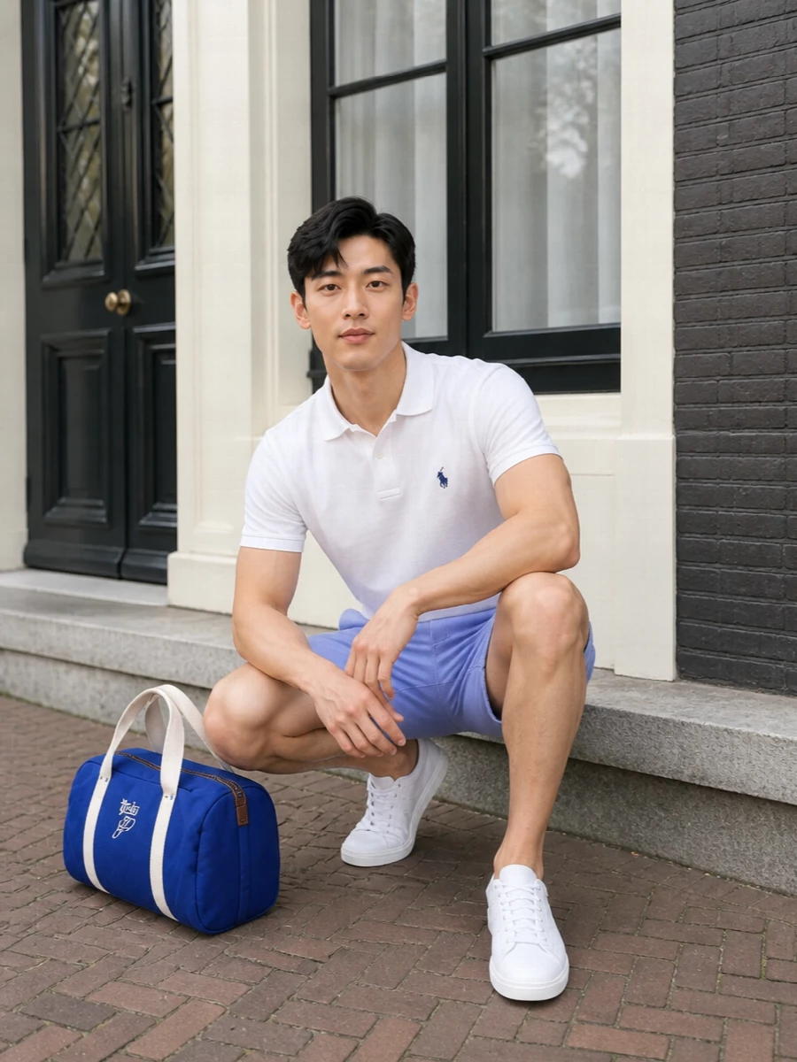 Polo ralph lauren pastel shorts white polo outfit