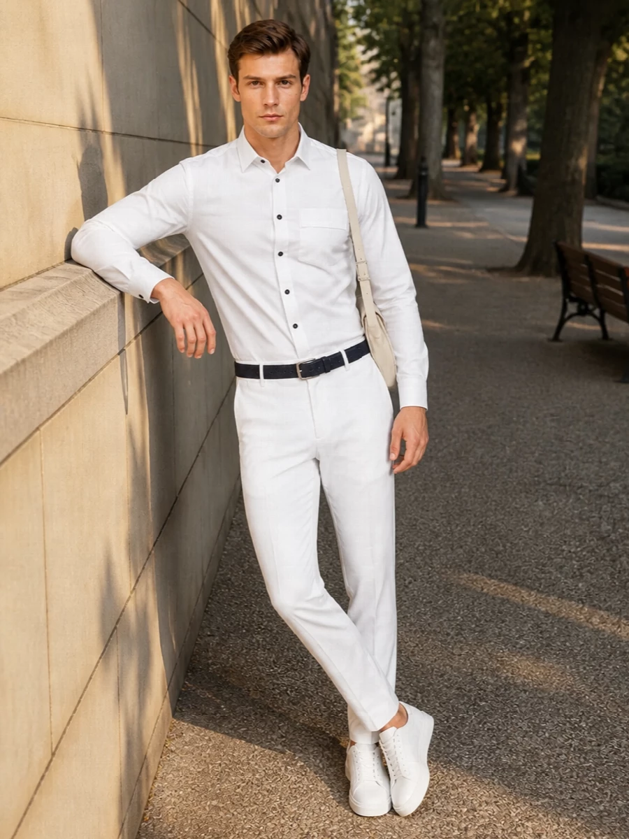 Kiton white shirt brunello cucinelli trousers outfit