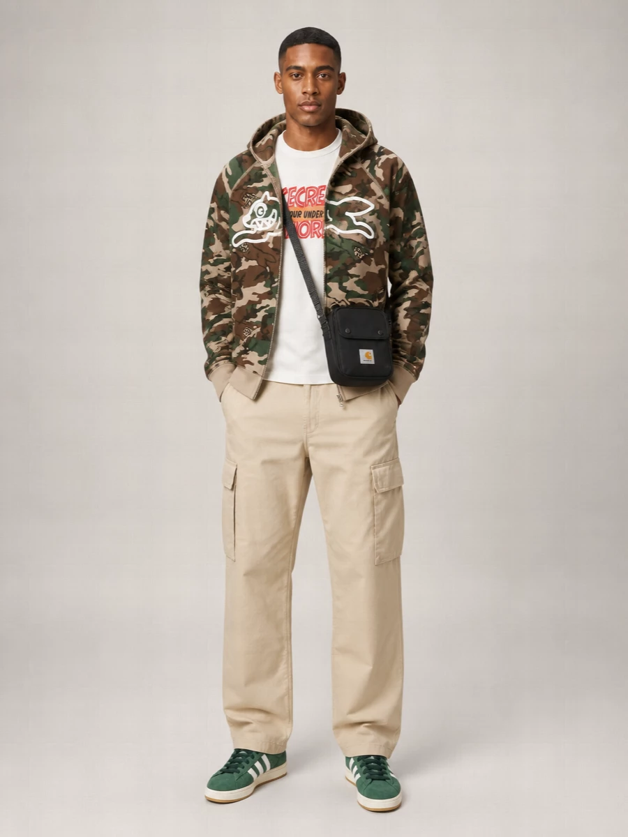 Icecream Ribbed Cotton Hooded Jacket