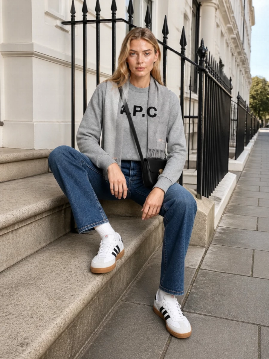 Apc sweatshirt jeans adidas sneakers