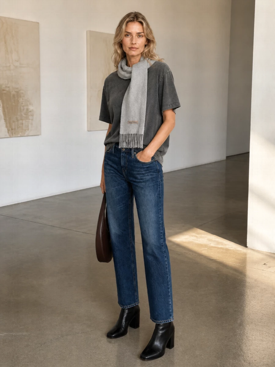 Acne studios jeans minimalist tee ankle boots