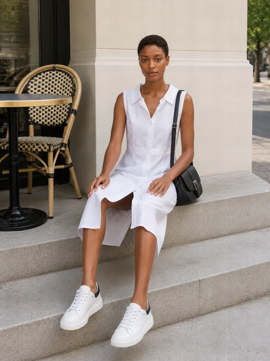 Alexander mcqueen white shirt dress sneakers
