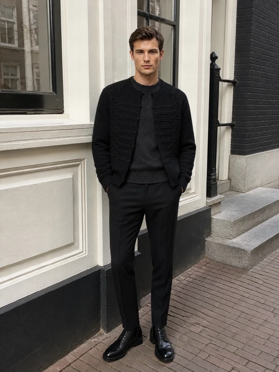 Alexander mcqueen mens black bomber tailored trousers
