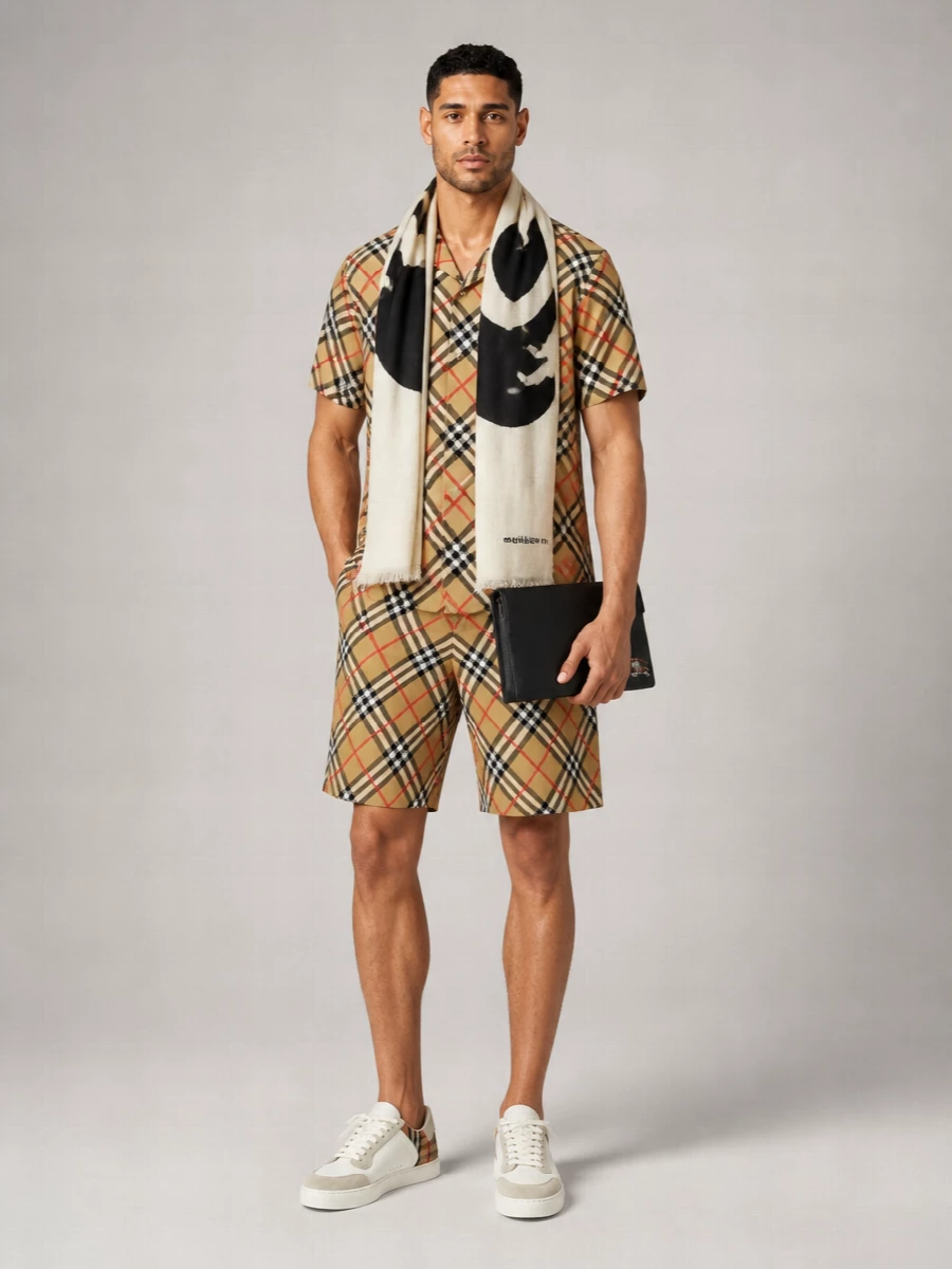 Burberry Checked Knit Tailored Shorts