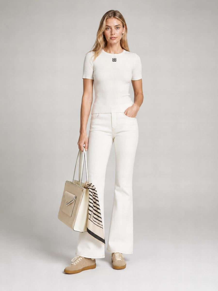Tory Burch Ribbed Slim-Fit Cotton T-Shirt