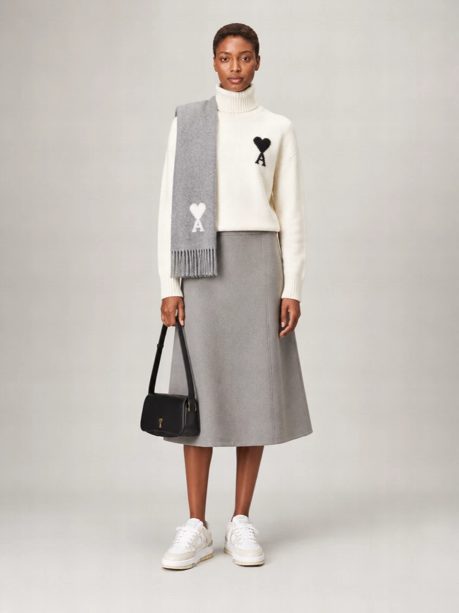 Ami Paris Wool Funnel Neck Sweater