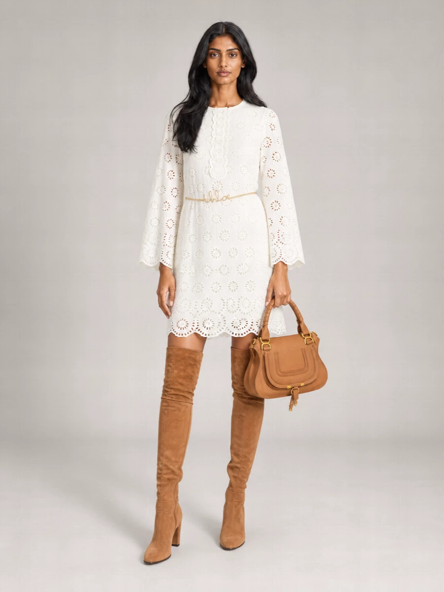 Chloé Broderie Anglaise Mini Dress