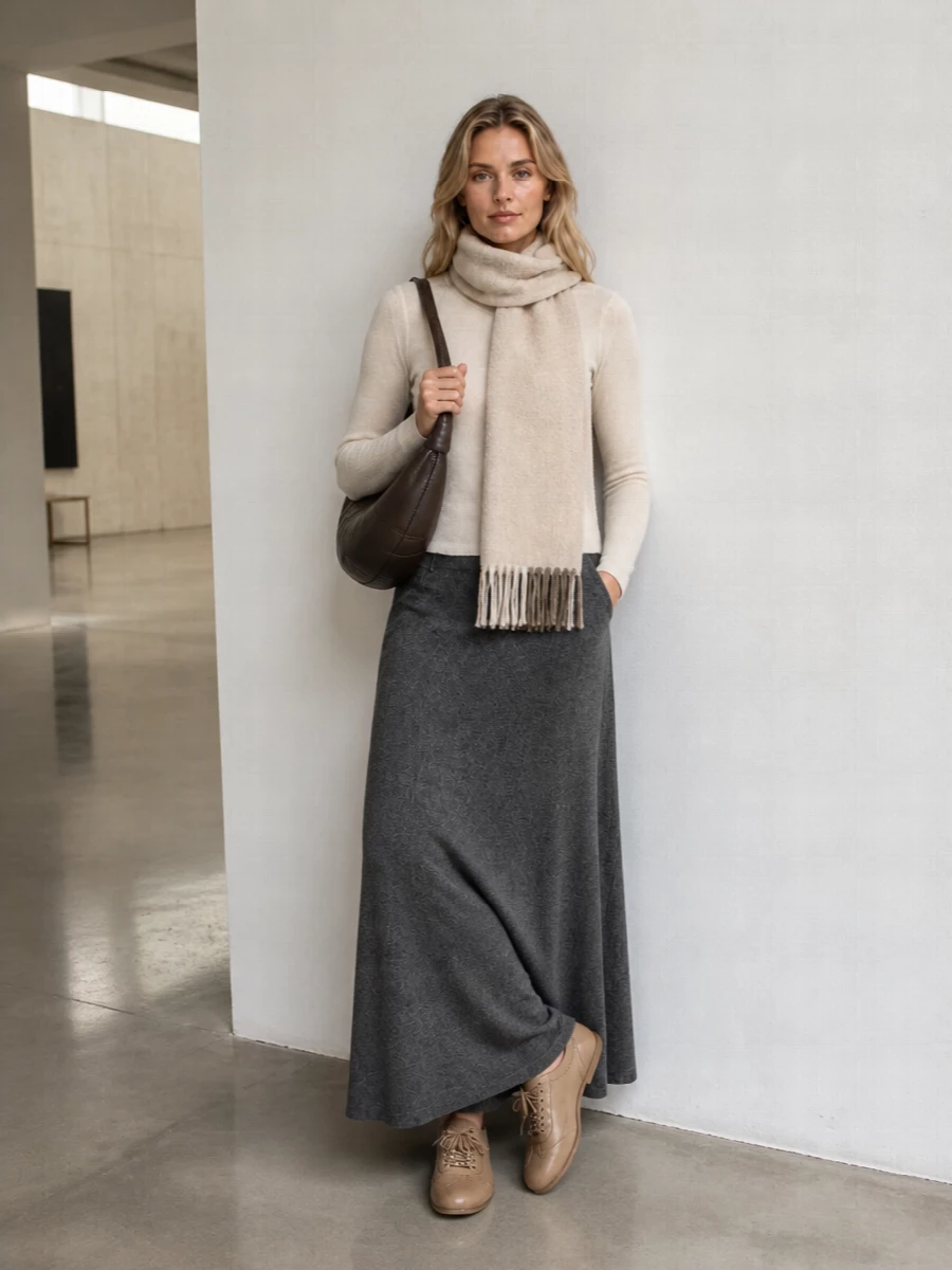 Lisa yang cashmere sweater knit maxi outfit