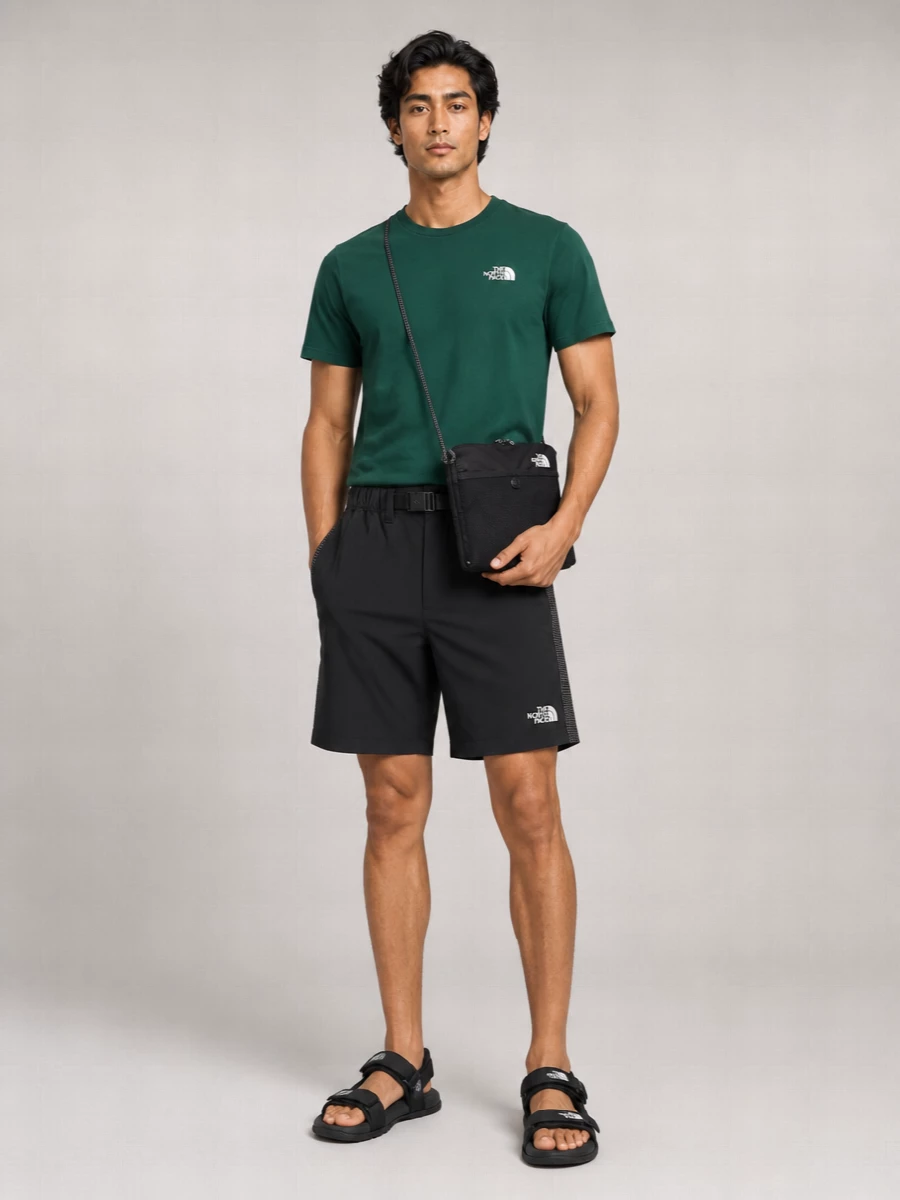 The North Face Simple Dome Logo Print Cotton Blend Crew Neck Short Sleeve T-Shirt