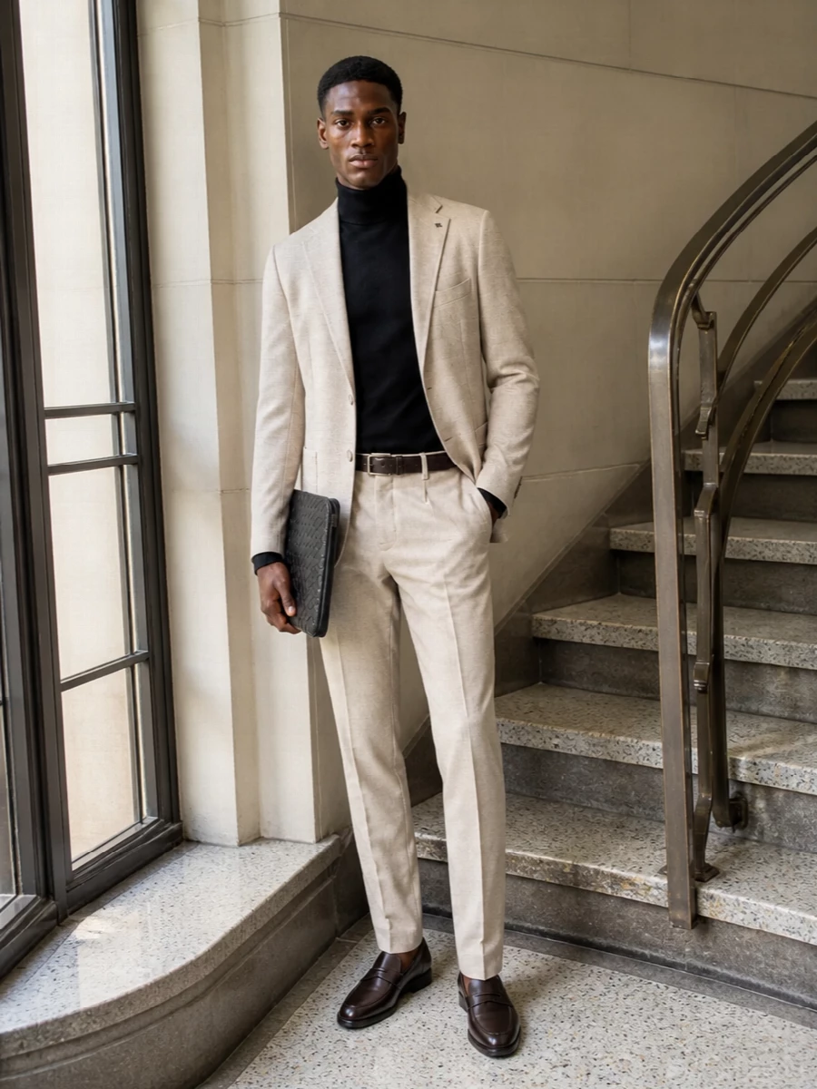 Pt torino beige trousers tagliatore blazer tods loafers