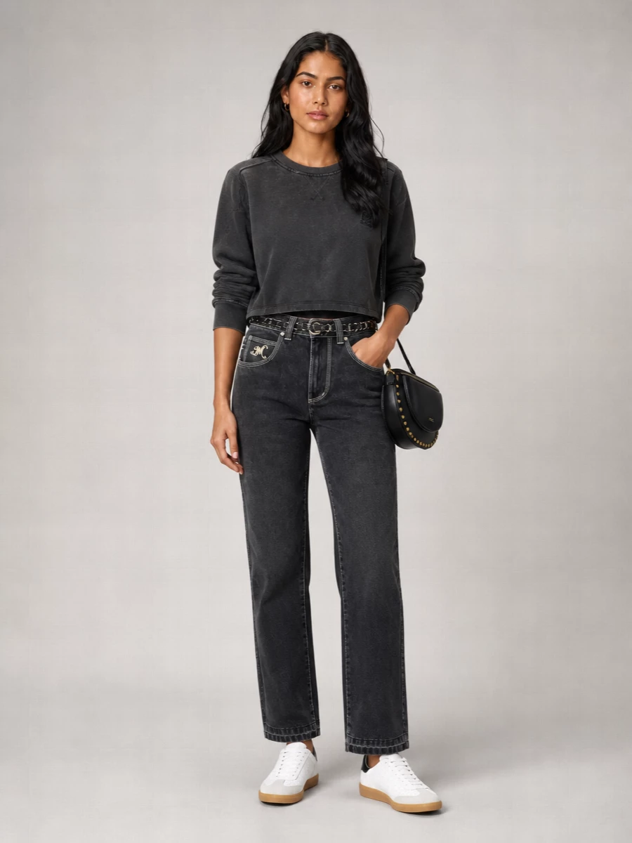 Isabel Marant Etoile Cotton Cropped Sweatshirt