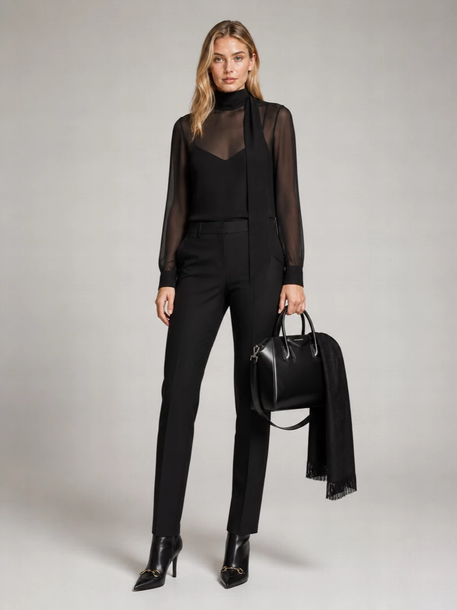 Gucci Wool Mohair Mid-Rise Straight-Leg Tailored Trousers