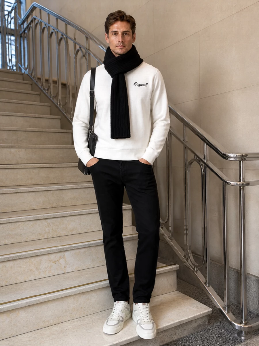 Dsquared2 sweatshirt black jeans sneakers