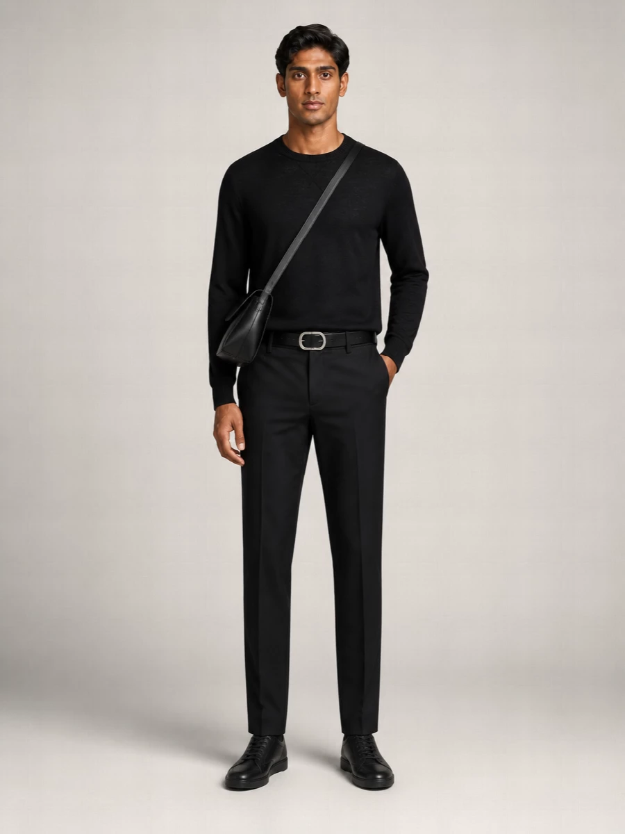 Jil Sander Virgin Wool Crew Neck Logo Embroidery Sweater