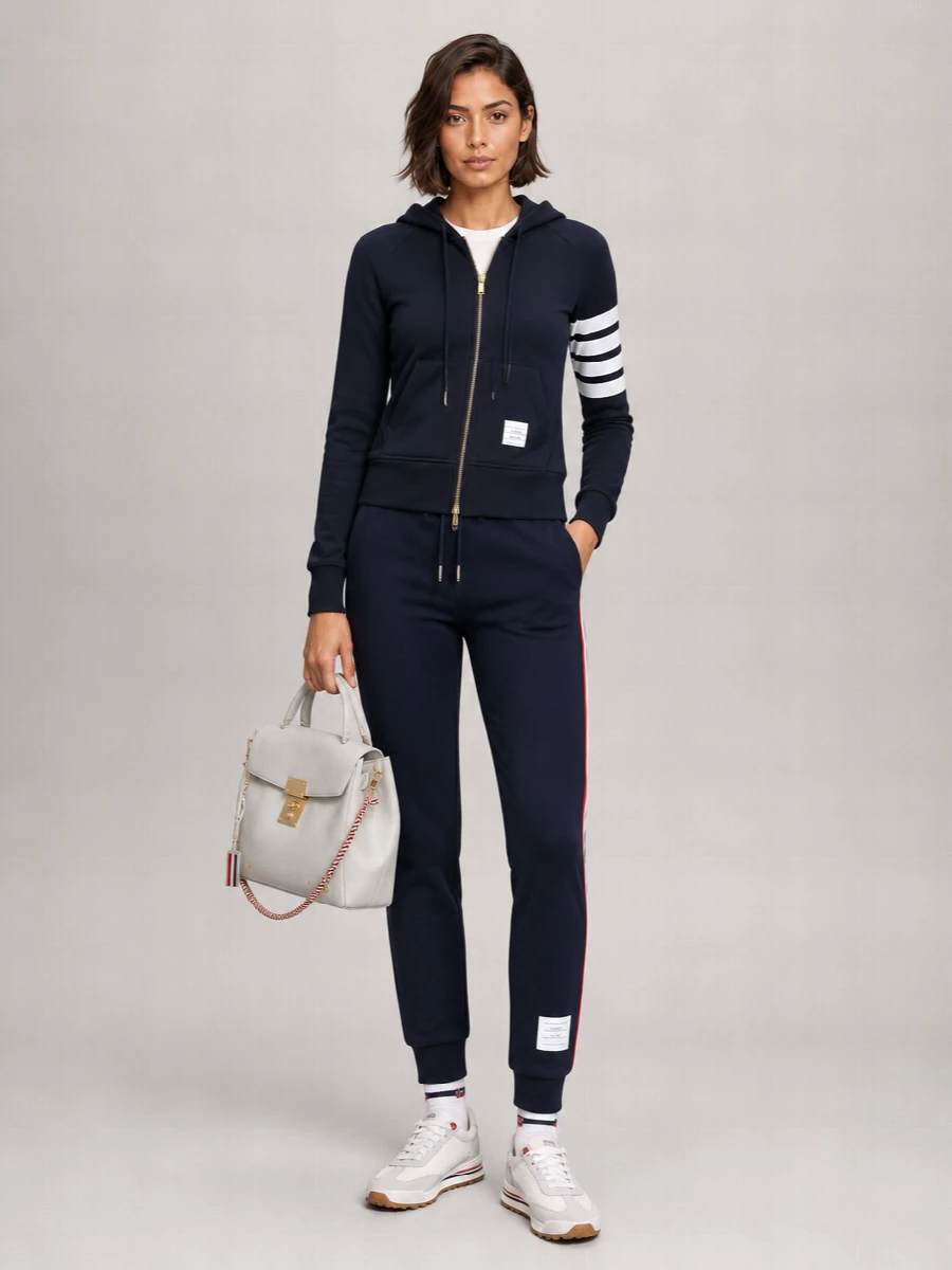 Thom Browne Cotton Zip Up Hoodie