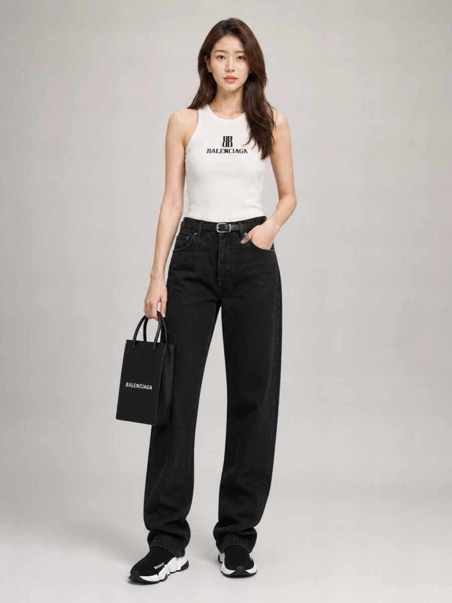 Balenciaga Ribbed Slim-Fit Logo Tank Top