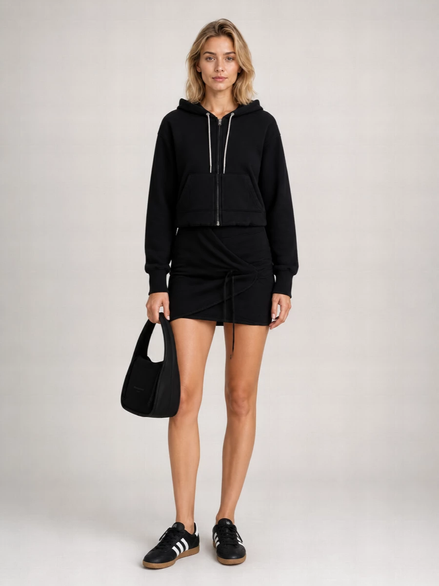 Alexander Wang Crystal-Embellished Zip-Up Hoodie
