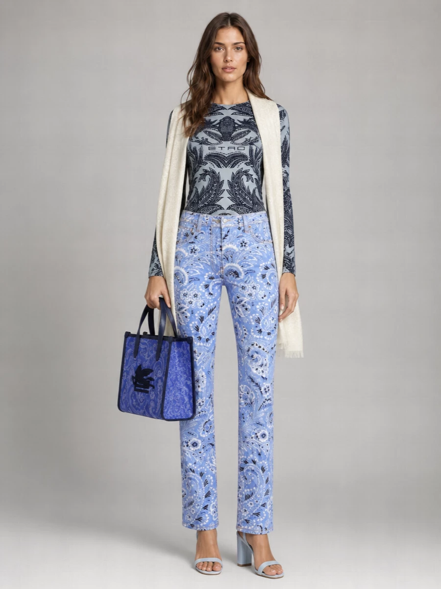 Etro Printed Tulle Top