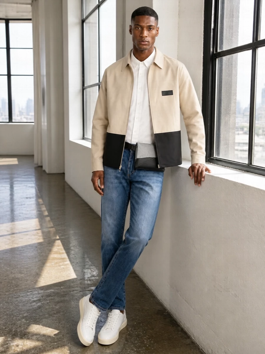 Dolce gabbana mens travel jacket jeans outfit