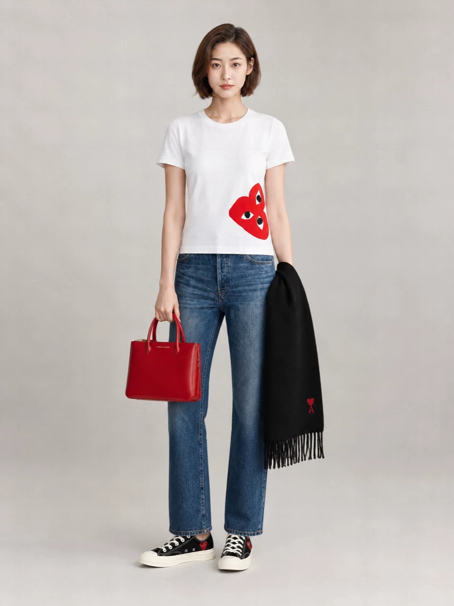 Comme Des Garçons Leather Top Handle Clutch Bag