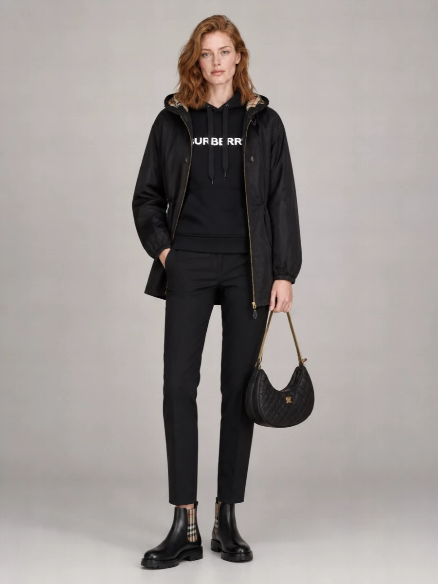 Burberry Hooded Nylon Windbreaker Jacket