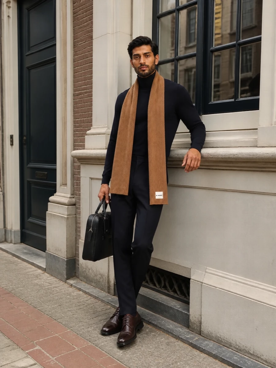 Jil sander trousers john smedley navy turtleneck