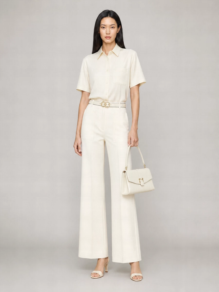 Ferragamo Silk Blend Short Sleeve Shirt