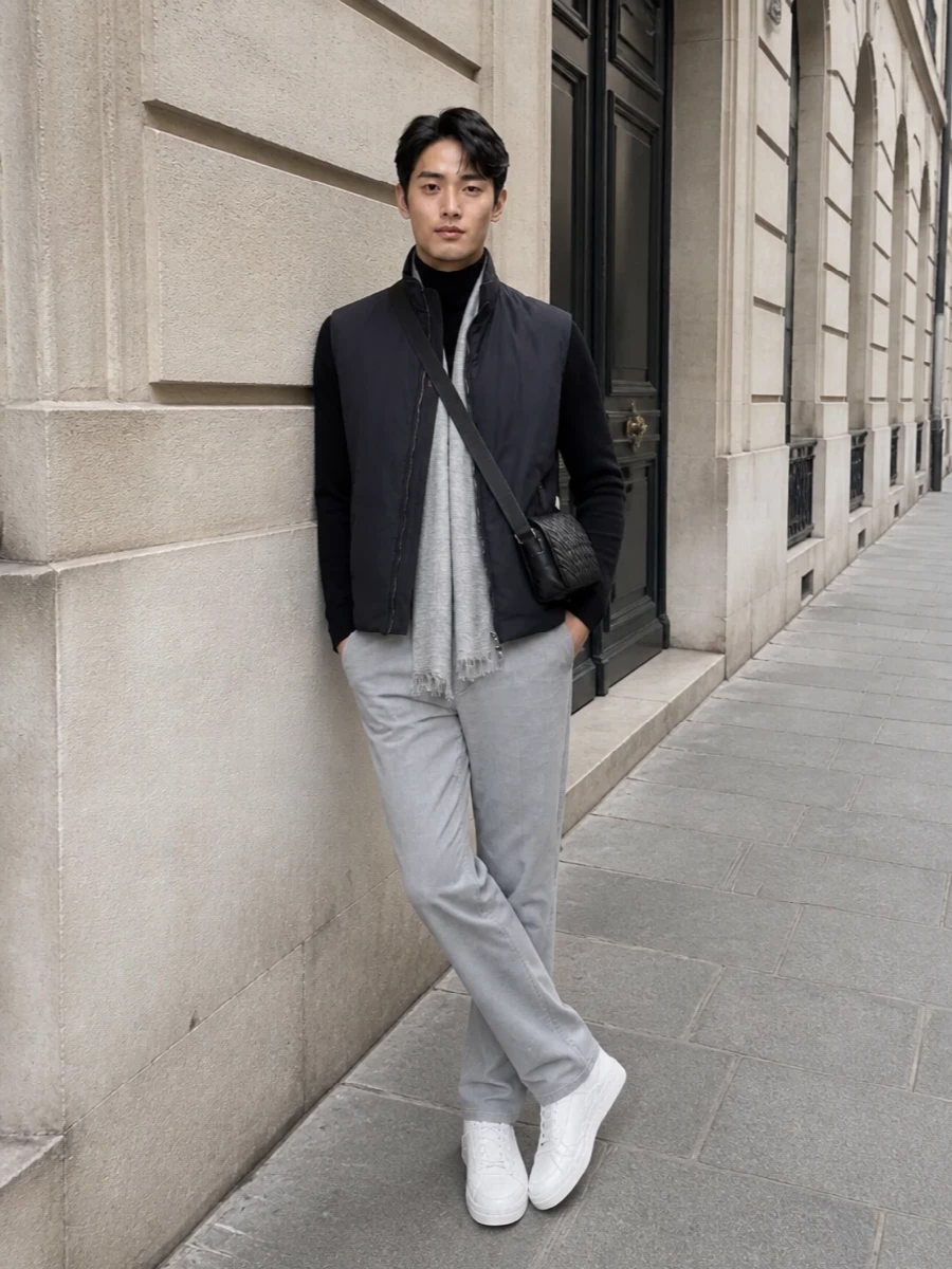 Prada trousers valentino sneakers outfit
