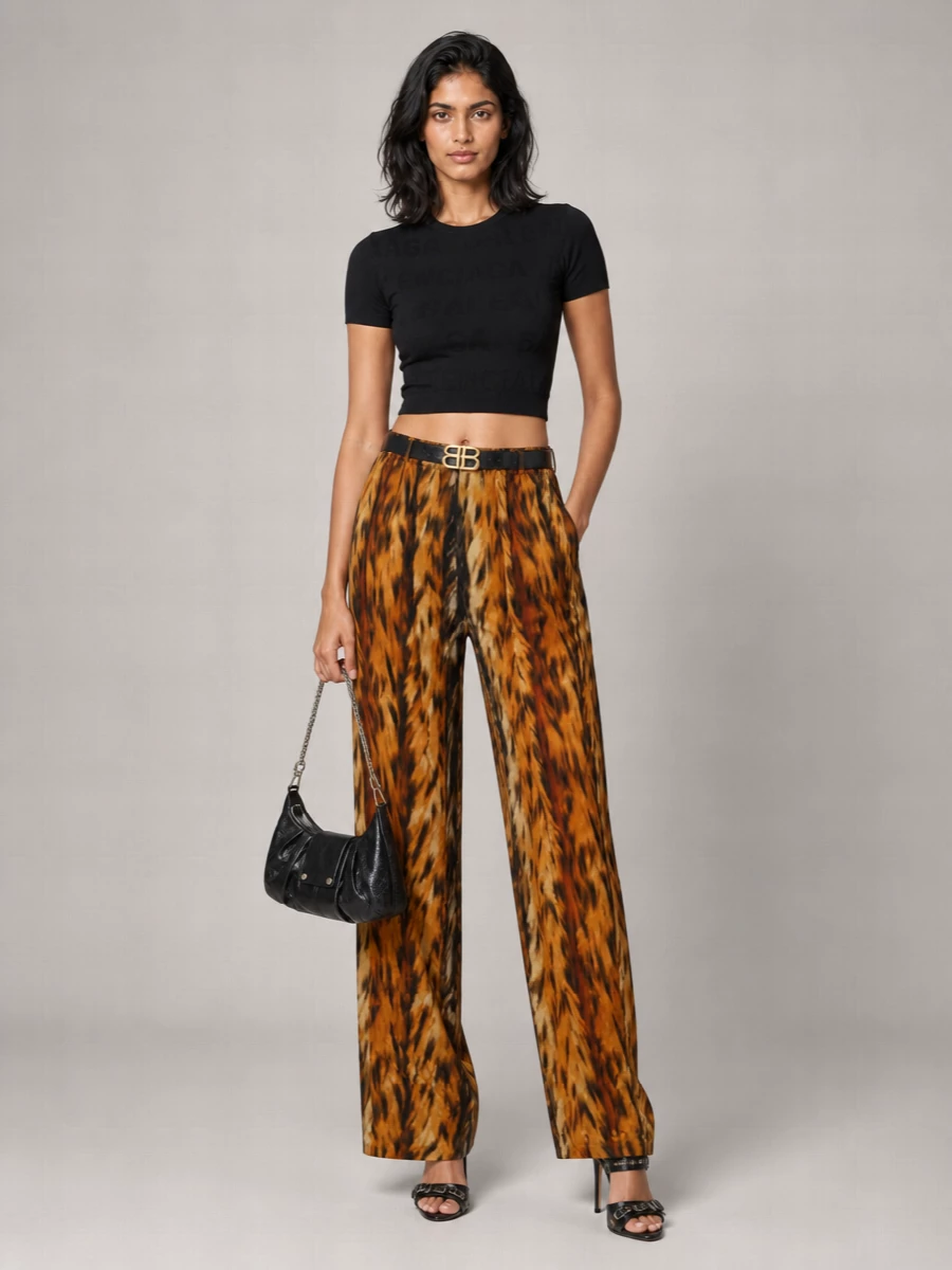 Balenciaga Silk Wide-Leg Trousers