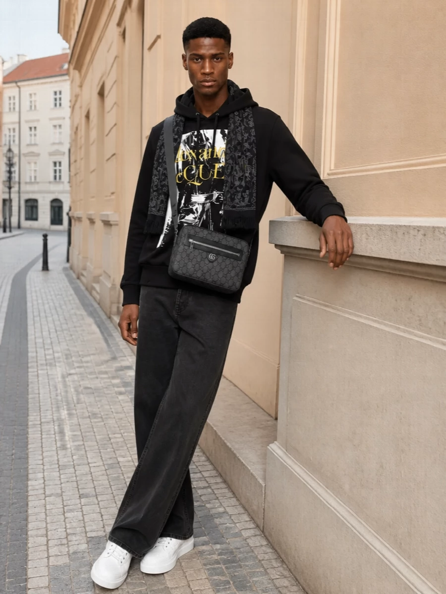 Alexander mcqueen hoodie flared jeans sneakers