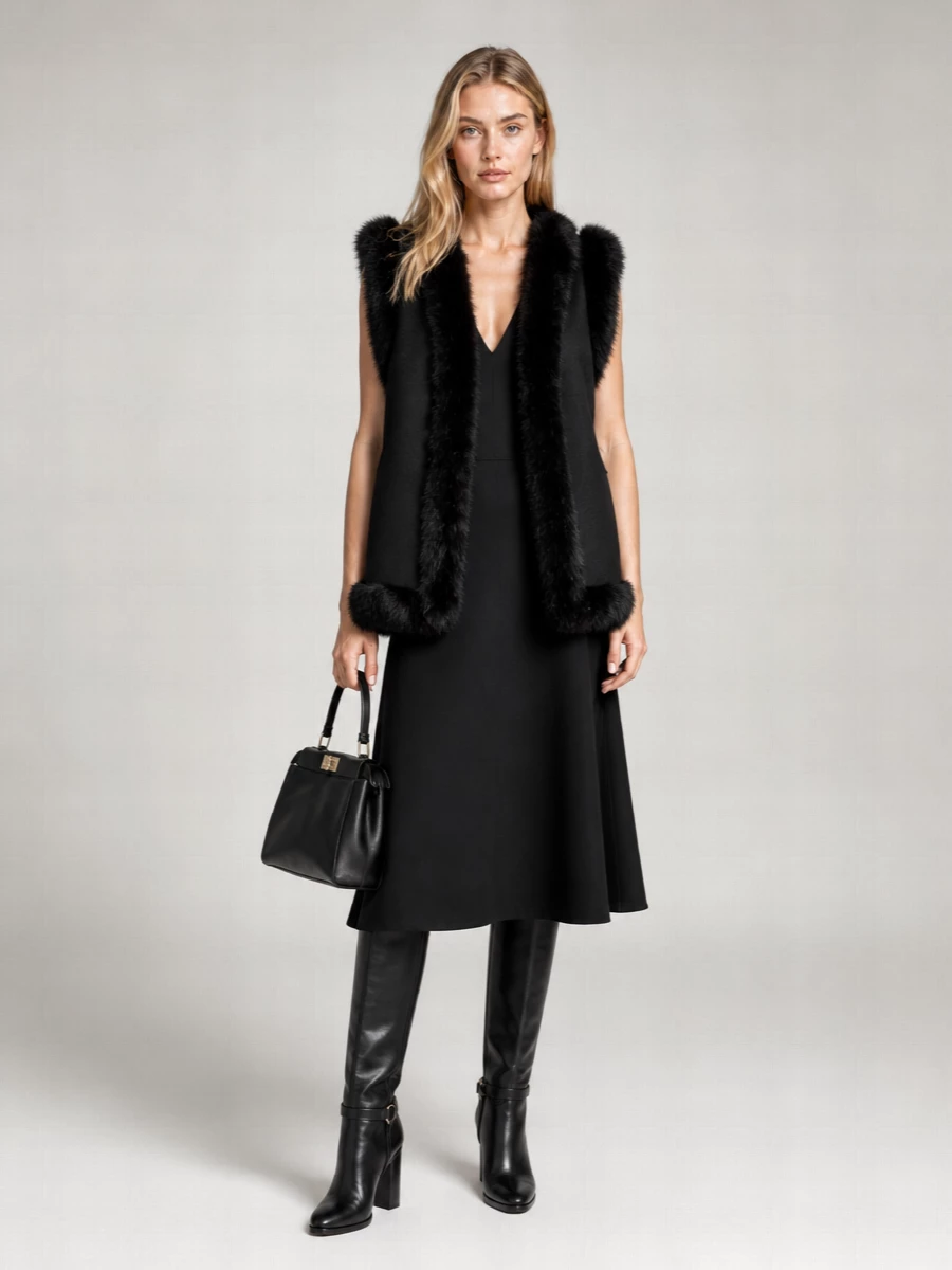 Fendi Wool Bouclé Cropped Gilet