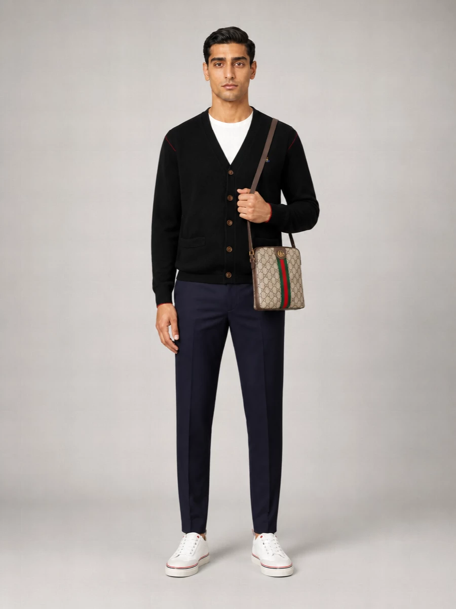 Gucci Canvas Printed Small Shoulder Bag