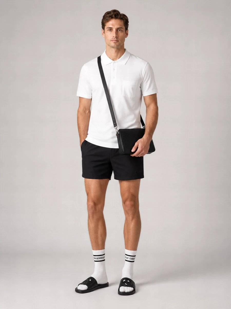 Gucci Polyester Swim Shorts With Elastic Waistband And Back Pocket