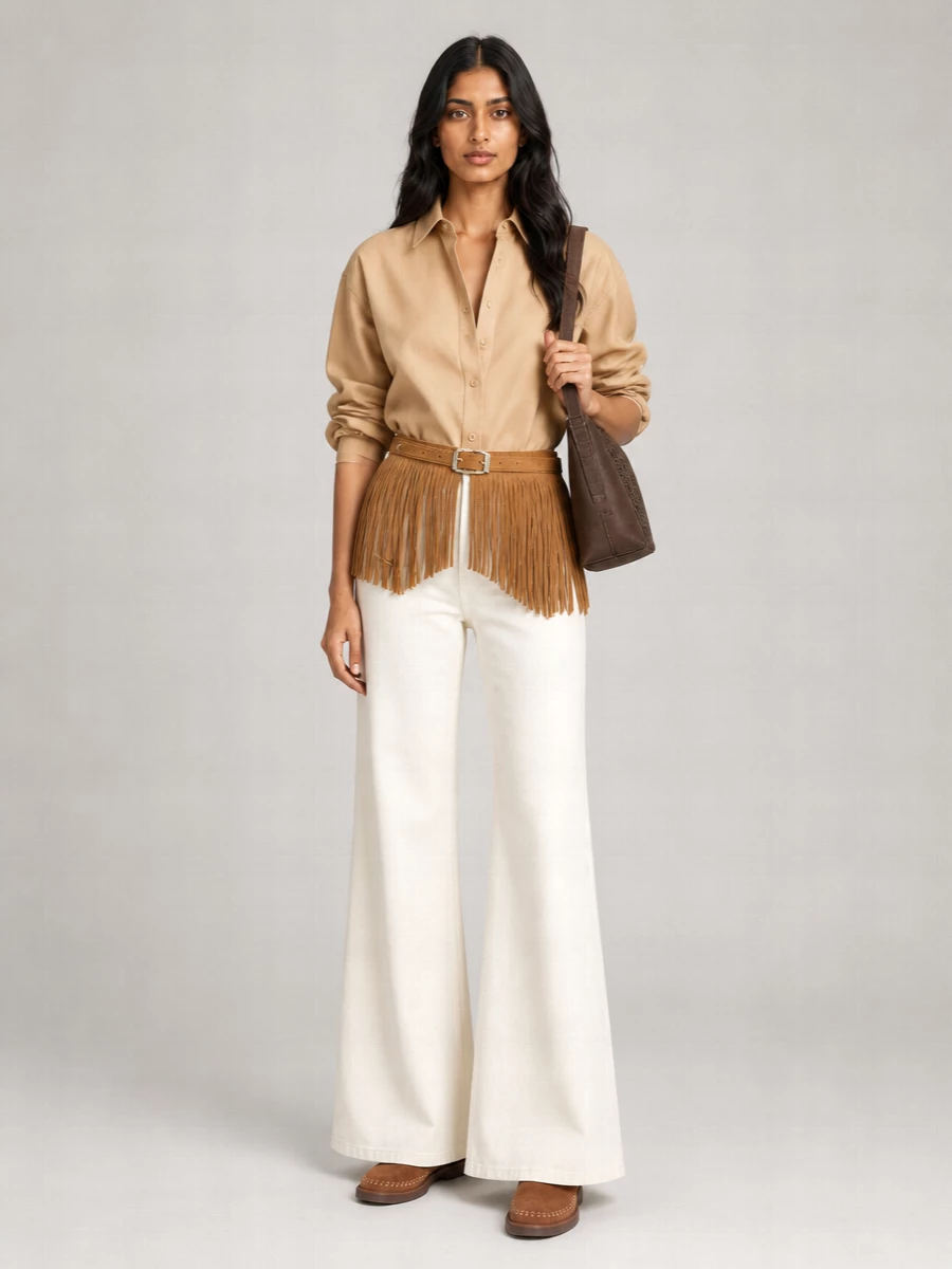 Pinko Leather Fringe Belt