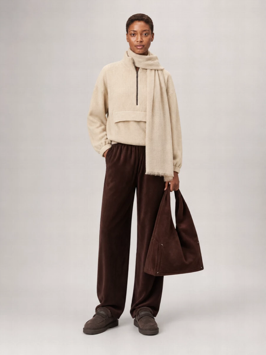 Brunello Cucinelli Suede Shearling-Lined Penny Loafers