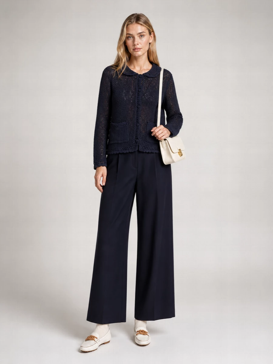 Dunst Linen And Cotton Scalloped-Edge Cardigan