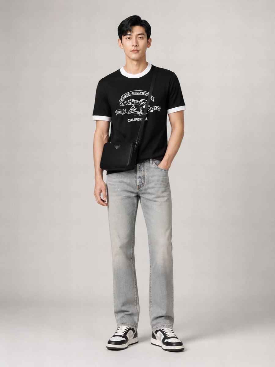 Amiri Calfskin Leather Low-Top Sneakers