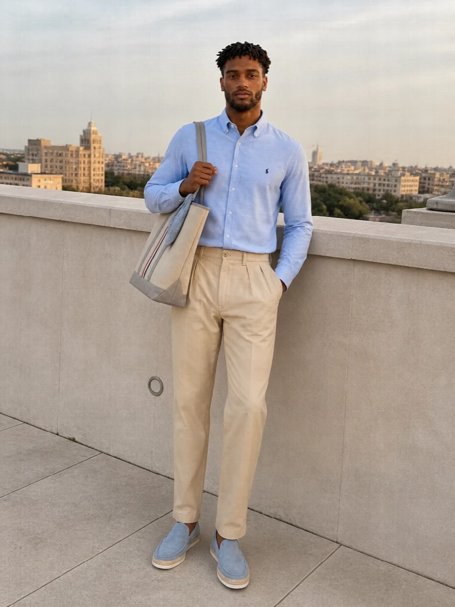 Polo ralph lauren shirt chinos tods loafers