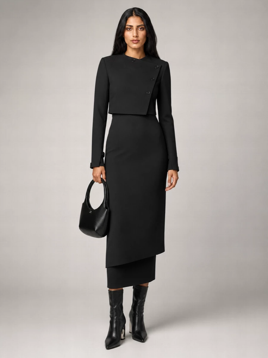 Courrèges Wool Cropped Tailored Jacket