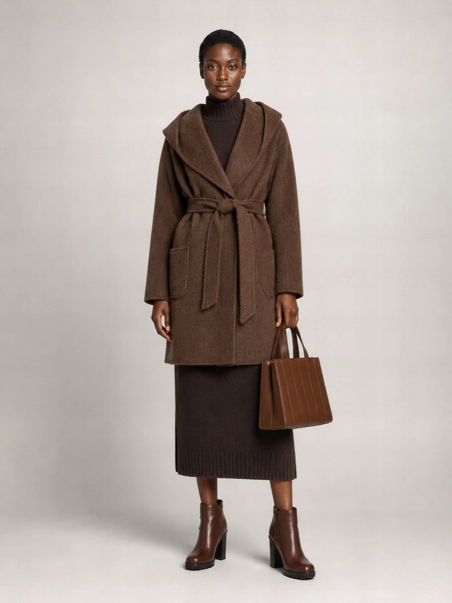 Max Mara camel hair short oversized coat