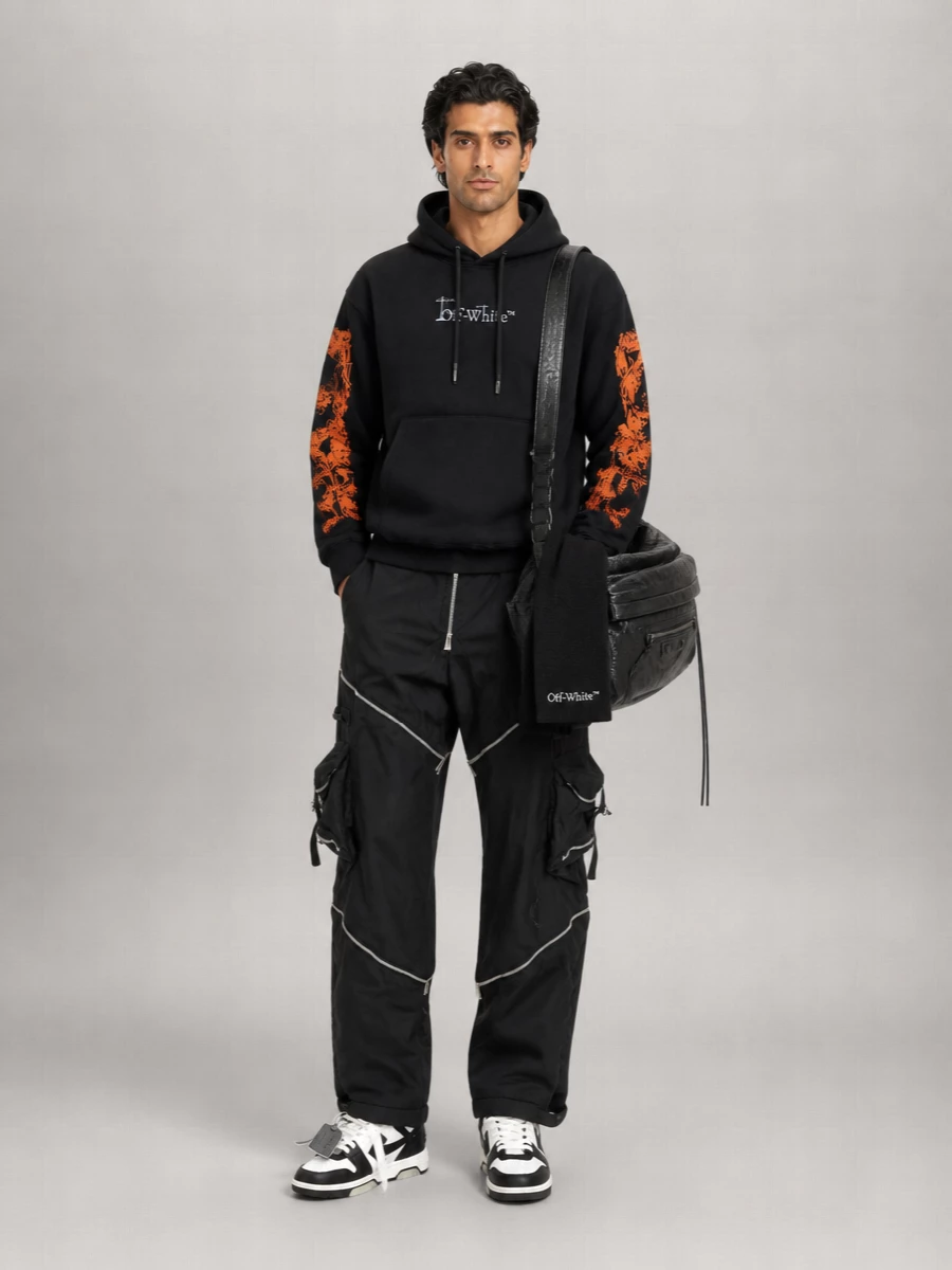Off-White Cotton Logo-Print Hoodie