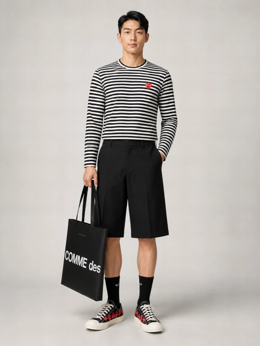 Comme Des Garçons Striped Cotton Long-Sleeve T-Shirt