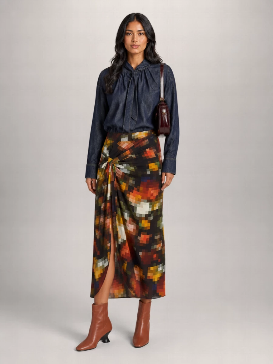 Dries Van Noten Draped Asymmetric Maxi Skirt