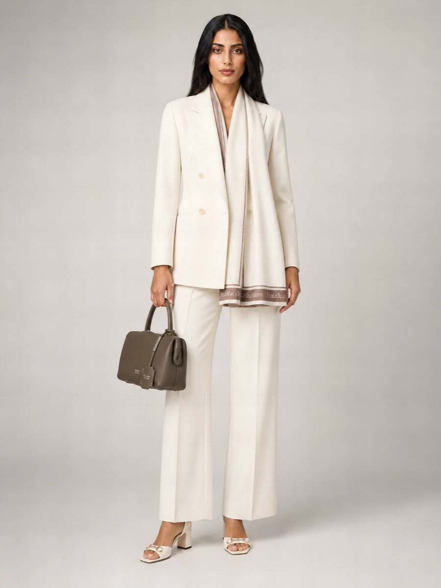 Max Mara Virgin Wool Double-Breasted Cropped Blazer