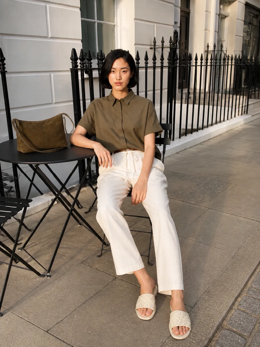 Fabiana filippi trousers fay shirt apc bag outfit