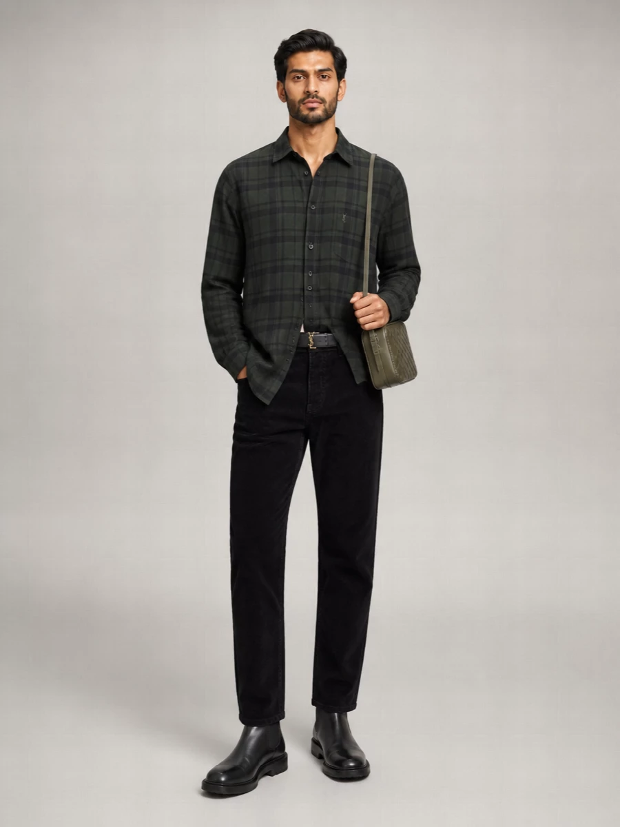Saint Laurent Checked Cotton Shirt