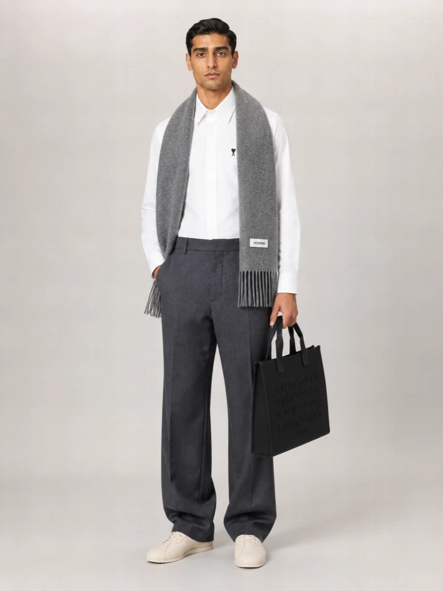 Ami Paris Cotton Oxford Button-Down Shirt