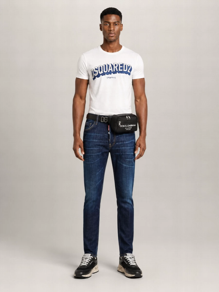 Dsquared2 Cotton Relaxed Fit Logo Print T-Shirt