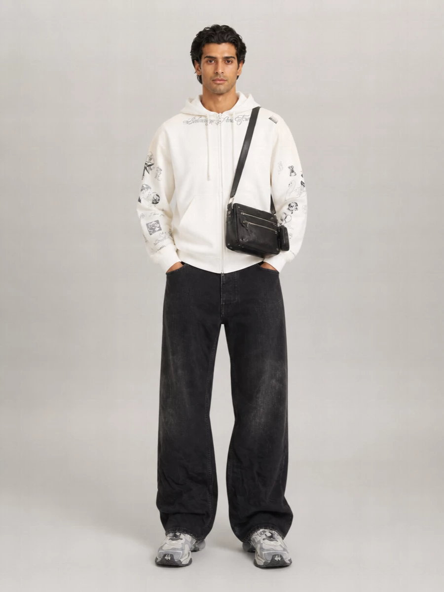 Balenciaga Cotton Hooded Zip Sweatshirt