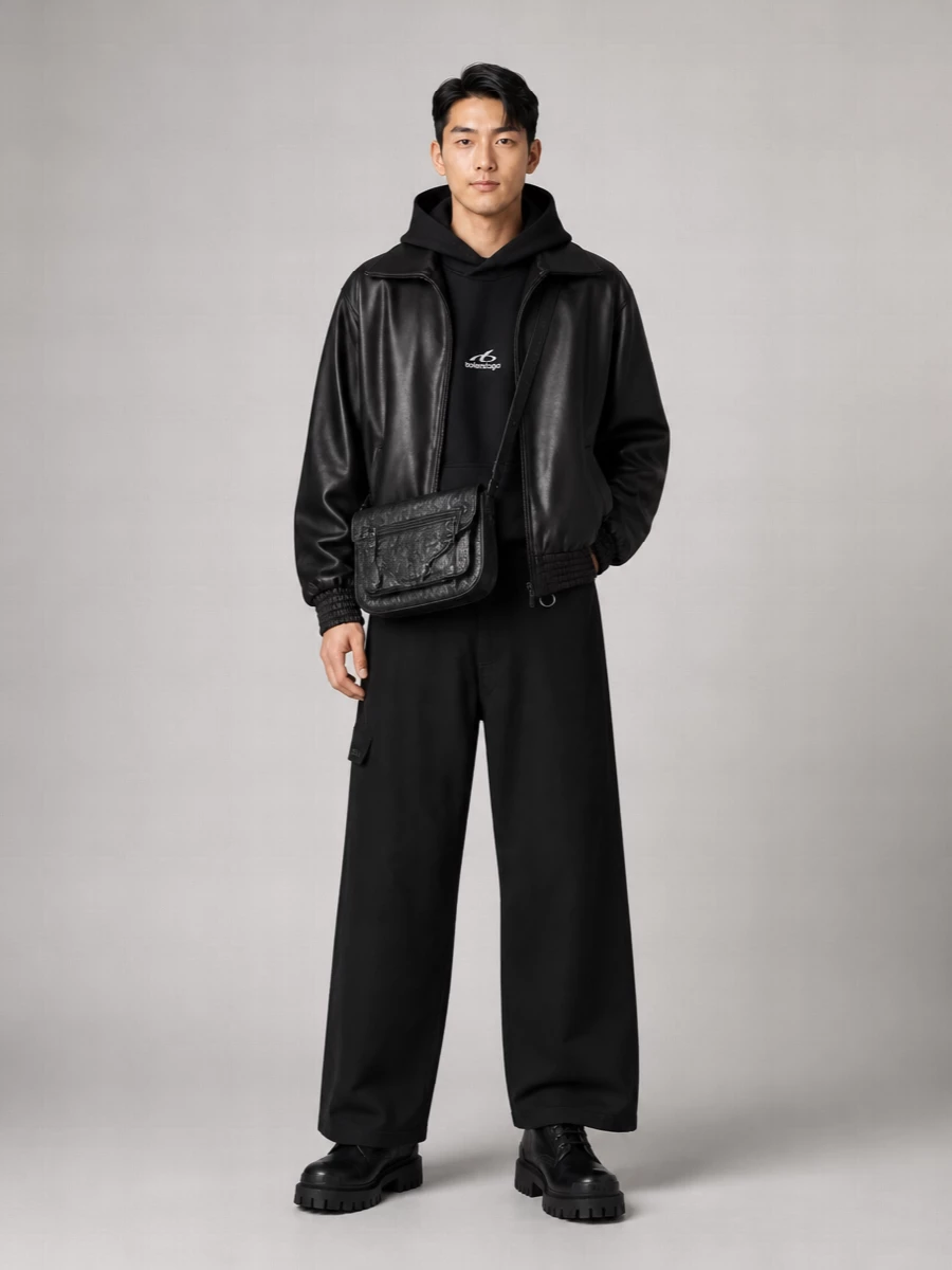 Balenciaga Leather Coat